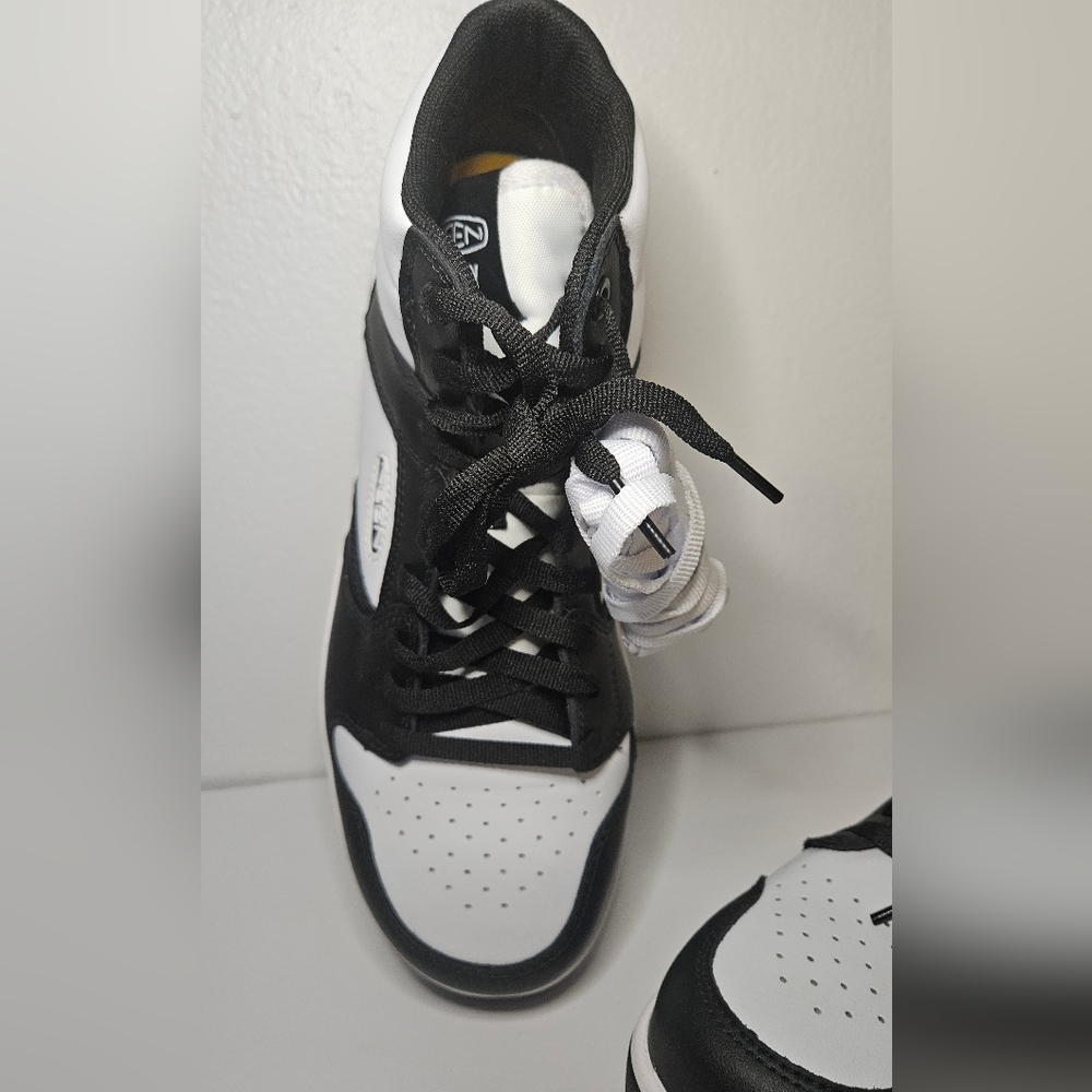 Keen NEW Utility Overton Mid Work Shoes Men Size 10 EE Composite Toe White Black - Picture 2 of 10